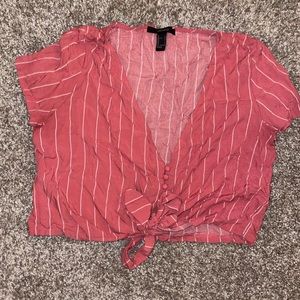 L Pink Striped Top